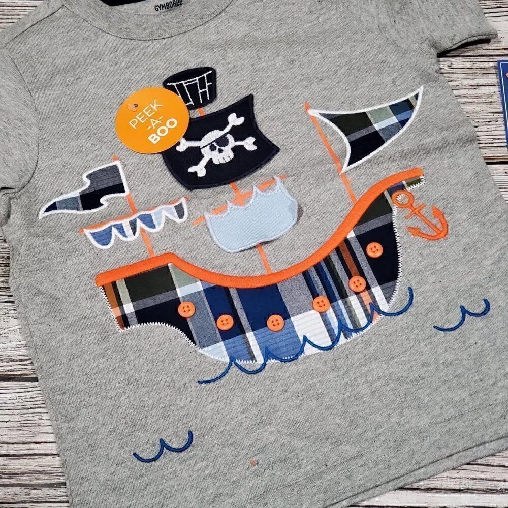 Pirate Ship T-Shirt and Shorts Outfit Gymboree Whale Hello There Collection NWT